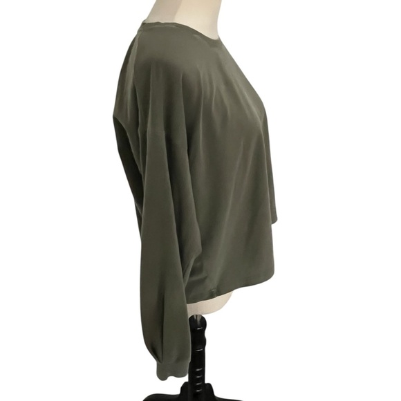 Marine Layer Women’s XL Olive Green Sweatshirt Thin Cropped - Picture 2 of 7